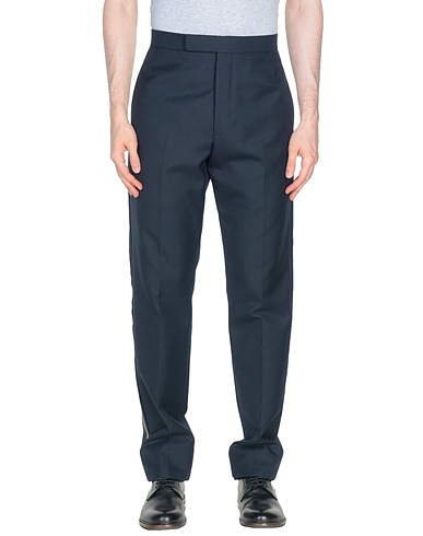 THOM BROWNE Casual trouser Midnight blue 50% Polyester, 50% Wool