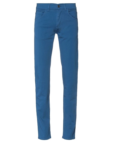 DOLCE&GABBANA Casual pants Pastel blue 98% Cotton, 2% Elastane, Cow leather