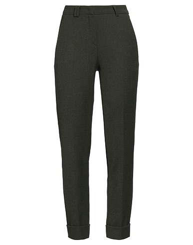 SEDUCTIVE Casual trouser Military green 62% Polyester, 26% Viscose, 9% Wool, 3% Elastane