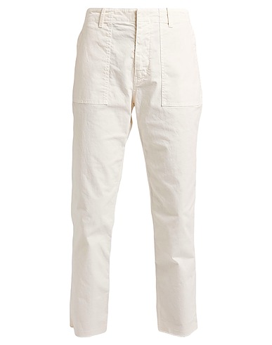 NILI LOTAN Casual pants Ivory 98% Cotton, 2% Elastane