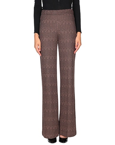 BIANCOGHIACCIO Casual trouser Dark brown 83% Viscose, 12% Polyester, 4% Polyamide, 1% Elastane