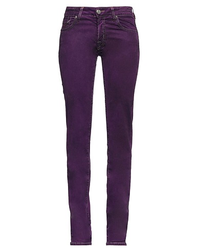 JACOB COHЁN Casual trouser Purple 97% Cotton, 3% Elastane