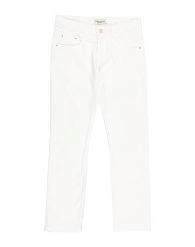 PAOLO PECORA Casual trouser White 98% Cotton, 2% Elastane