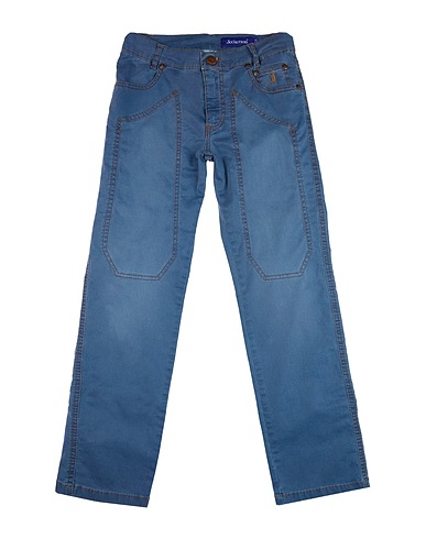 JECKERSON Casual pants Slate blue 98% Cotton, 2% Elastane