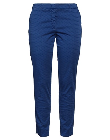ROSSOPURO Casual trouser Bright blue 98% Cotton, 2% Elastane
