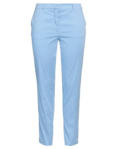 ROSSOPURO Casual trouser Sky blue 98% Cotton, 2% Elastane