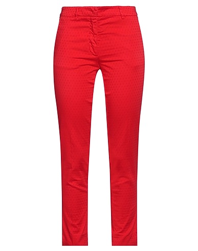ROSSOPURO Casual pants Tomato red 98% Cotton, 2% Elastane