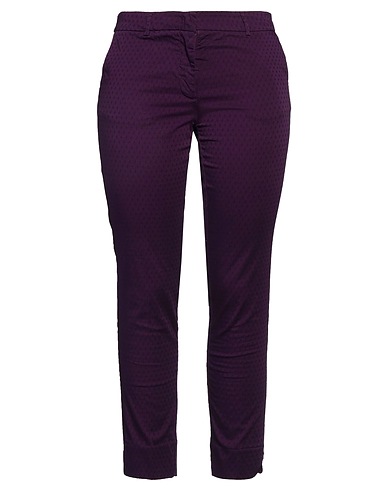 ROSSOPURO Casual trouser Purple 98% Cotton, 2% Elastane