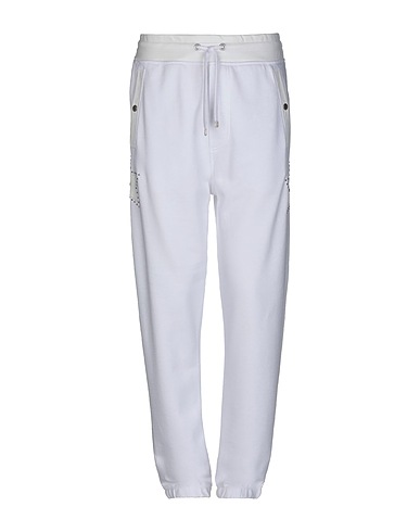 JUST CAVALLI Casual trouser White 100% Cotton, Polyurethane, Polyester