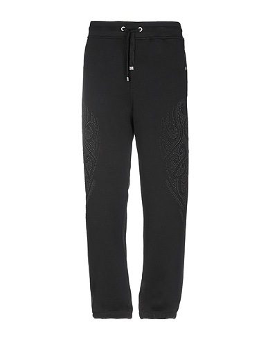 JUST CAVALLI Casual pants Black 100% Cotton, Aluminum