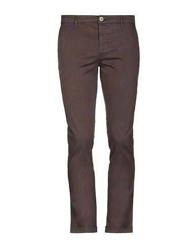 PENCE Casual pants Dark brown 98% Cotton, 2% Elastane