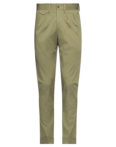 MICHAEL COAL Casual trouser Military green 97% Cotton, 3% Elastane