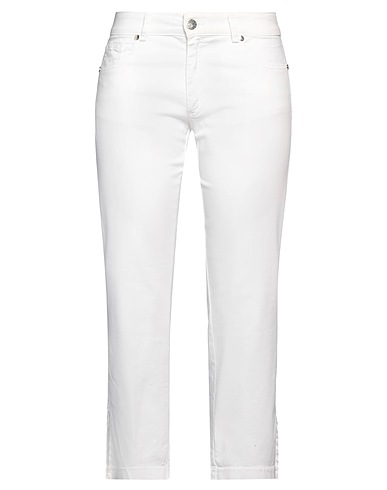 CRISTINAEFFE Pantalone Bianco 98% Cotone, 2% Elastan