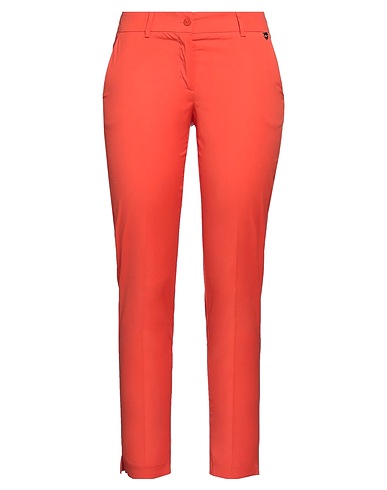 TWINSET Casual trouser Orange 97% Cotton, 3% Elastane, Mother-of-pearl