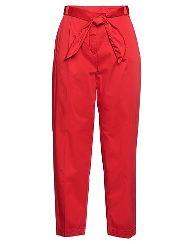 19.70 NINETEEN SEVENTY Casual trouser Red 96% Cotton, 4% Elastane