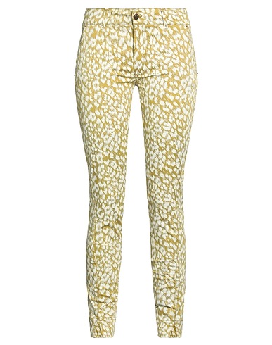 MET JEANS Casual pants Lime green 97% Cotton, 3% Elastane