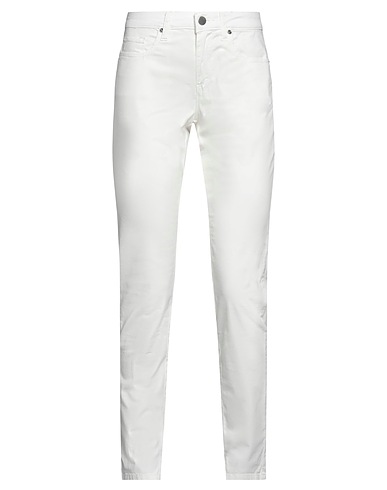 SFIZIO STUDIO Casual trouser White 97% Cotton, 3% Elastane