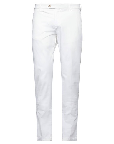 BE ABLE Casual pants White 97% Cotton, 3% Elastane