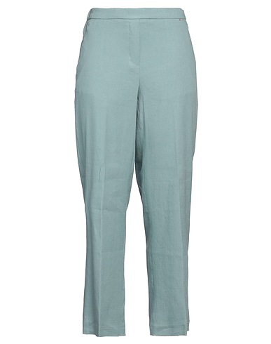 SEVENTY VENEZIA Casual pants Light green 57% Linen, 20% Cotton, 18% Polyamide, 5% Elastane