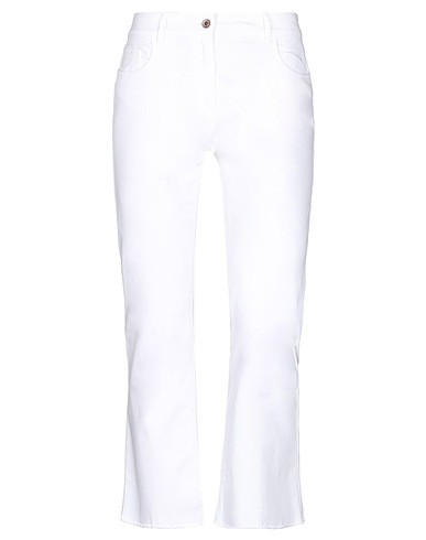 19.70 NINETEEN SEVENTY Casual trouser White 98% Cotton, 2% Elastane