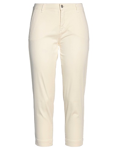 TRUSSARDI JEANS Casual pants Ivory 97% Cotton, 3% Elastane