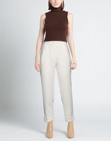Alpha Studio Woman Pants Ivory Size 8 Polyester, Elastane In White