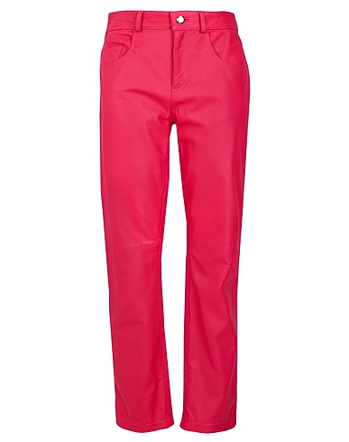 8 by YOOX Casual pants Fuchsia 100% Lambskin