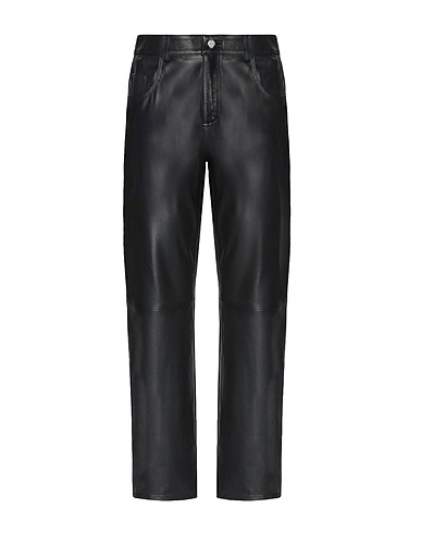 8 by YOOX Casual pants Black 100% Lambskin