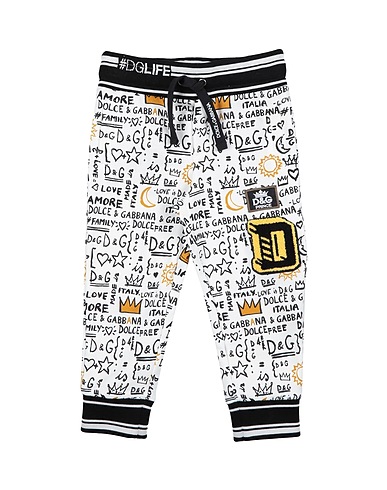 DOLCE&GABBANA Casual trouser White 100% Cotton, Acrylic, Wool, Polyamide, Polyester