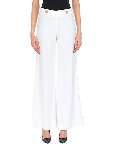 ACCESS FASHION Casual trouser White 100% Polyester