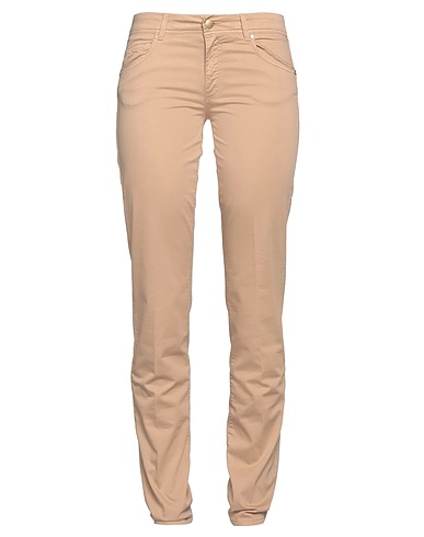 BLUE LES COPAINS Casual pants Beige 96% Cotton, 4% Elastane