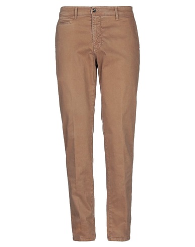 TWIN FLAG Casual trouser Camel 97% Cotton, 3% Elastane
