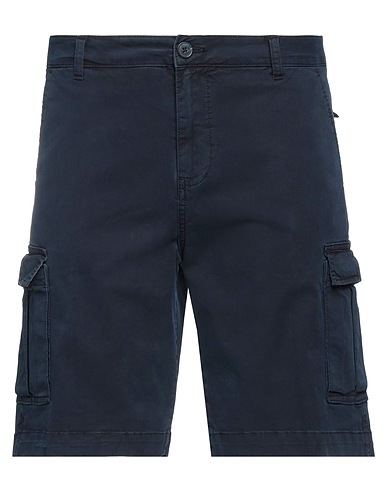 BRIAN DALES Shorts & Bermuda Navy blue 97% Cotton, 3% Elastane