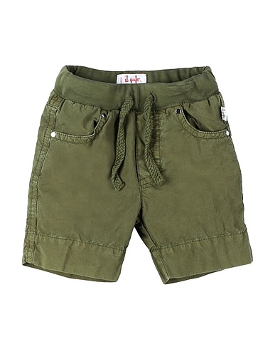 IL GUFO Shorts & Bermuda Verde militare 100% Cotone, Elastan