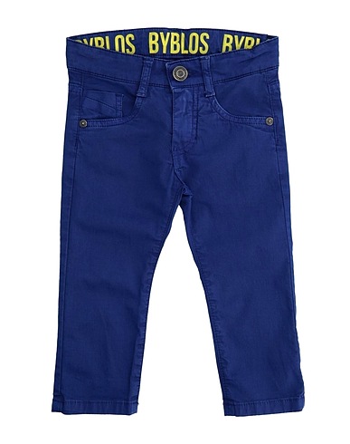 BYBLOS Casual trouser Blue 98% Cotton, 2% Elastane