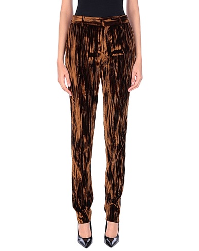 SAINT LAURENT Casual trouser Dark brown 79% Viscose, 21% Silk