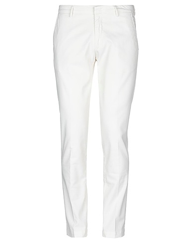 MICHAEL COAL Casual trouser Ivory 97% Cotton, 3% Elastane