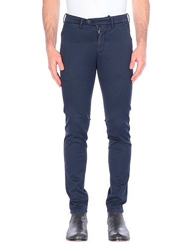 MICHAEL COAL Casual pants Midnight blue 97% Cotton, 3% Elastane