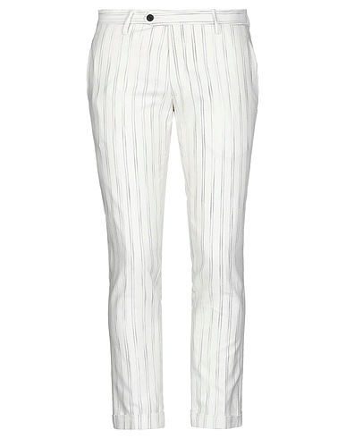 MICHAEL COAL Casual pants AVORIO 80% Cotton, 20% Flax