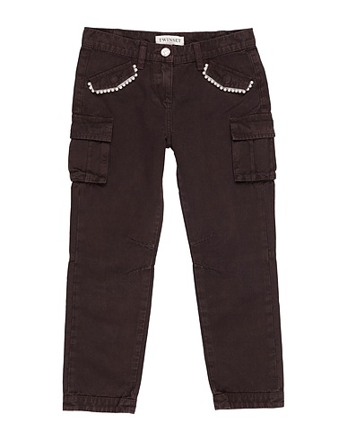 TWINSET Casual trouser Chocolate brown 100% Cotton, Polyester