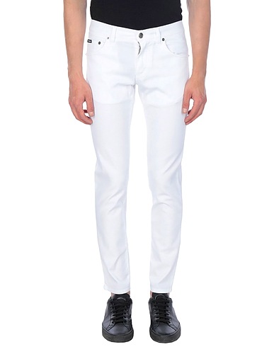 DOLCE&GABBANA Casual trouser White 98% Cotton, 2% Elastane, Calfskin