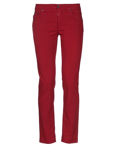 DOLCE&GABBANA Pantalone Bordeaux 98% Cotone, 2% Elastan, Pelle di vitello