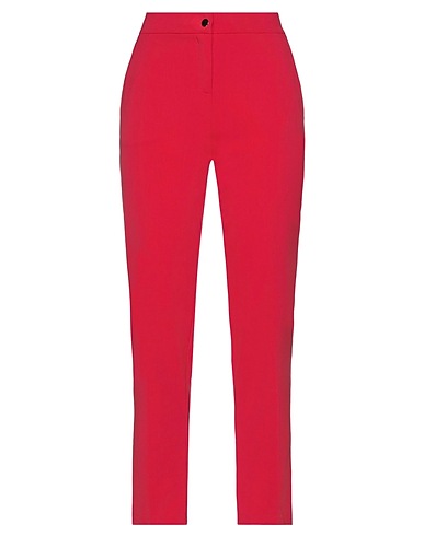 MANILA GRACE Casual trouser Red 68% Polyester, 28% Viscose, 4% Elastane