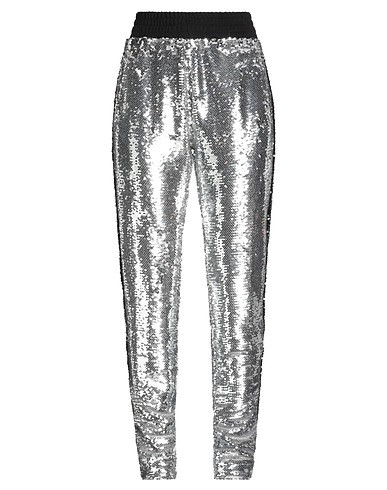 CHIARA FERRAGNI Casual trouser Silver 60% Polyester, 40% Polyethylene
