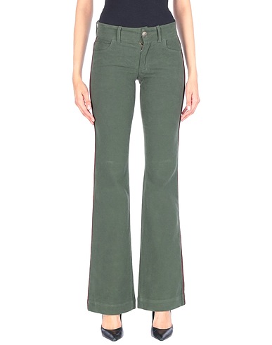 OPALINE Pantalone Verde 97% Cotone, 3% Elastan