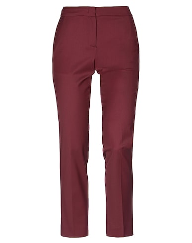 TWINSET Casual trouser Burgundy 52% Polyester, 43% Wool, 5% Elastane, Mother-of-pearl