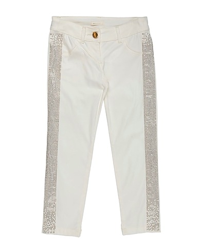 MISS GRANT Casual trouser White 97% Cotton, 3% Elastane