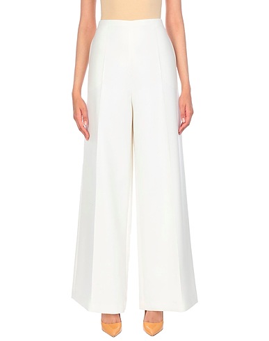 PAULE KA Casual trouser Ivory 54% Polyester, 45% Virgin Wool, 1% Elastane