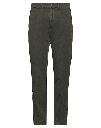 IL DROP Casual trouser Military green 97% Cotton, 3% Elastane
