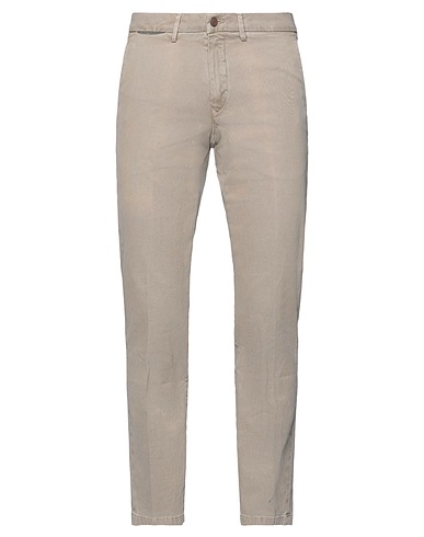IL DROP Casual trouser Beige 97% Cotton, 3% Elastane